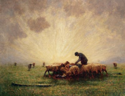 Sonnenaufgang, die Morgenfütterung von John Robert Keitley Duff